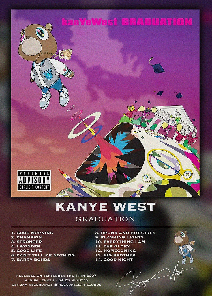 Kanye West Graduation metal poster artwork